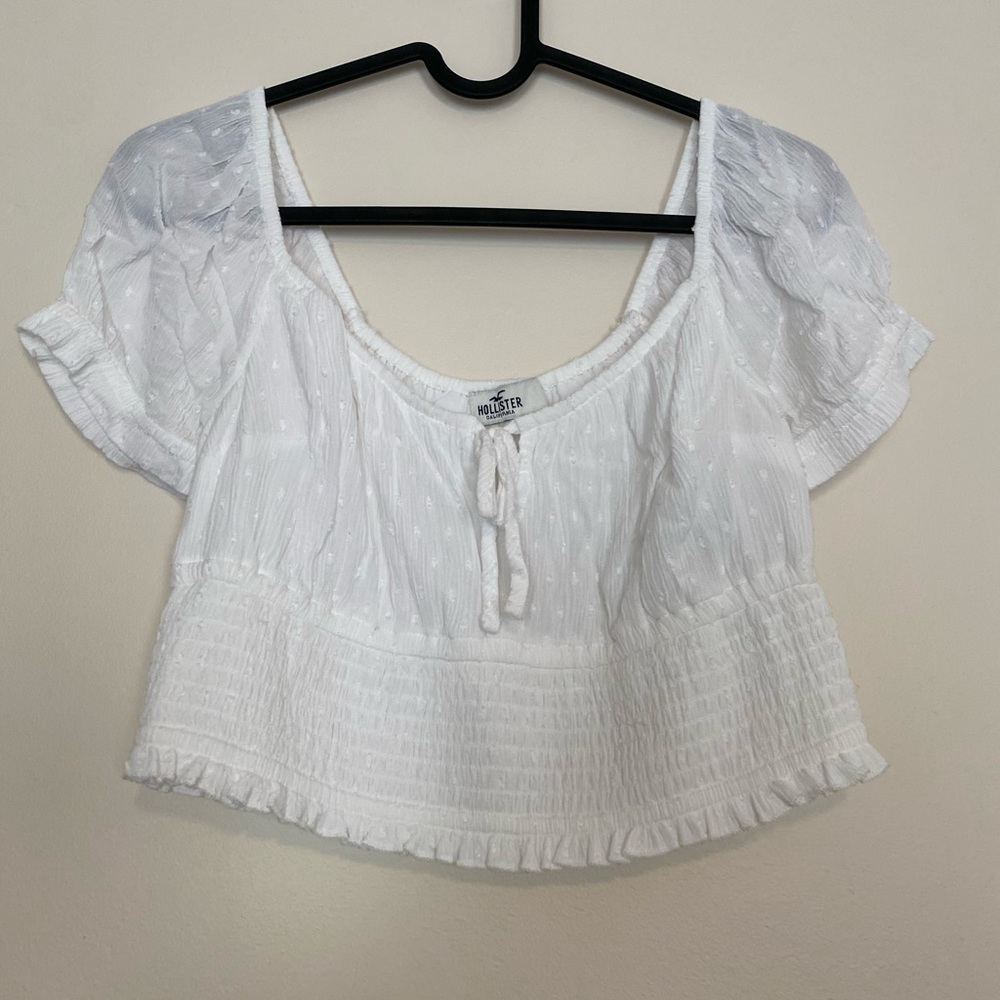 Hollister Cropped White Shirt